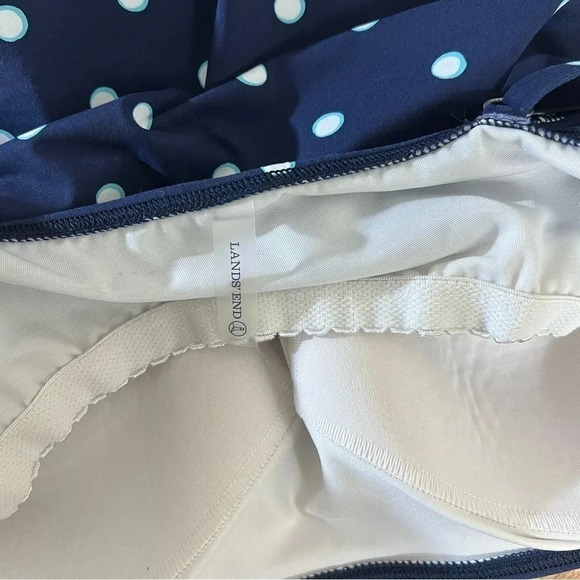 Lands End Polka Dot Swim Top Size 14 Adjustable Spaghetti Straps Pool Beach - Picture 8 of 8
